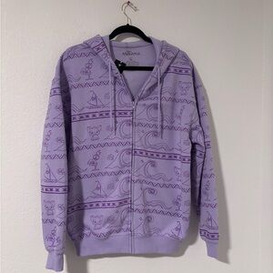 Hot Topic Disney Moana Lavender Graphic Zip Hoodie Size M NWT